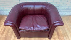 MCM Oversized Flare-Arm Leather Lounges by Dennis Christianson for Dunbar