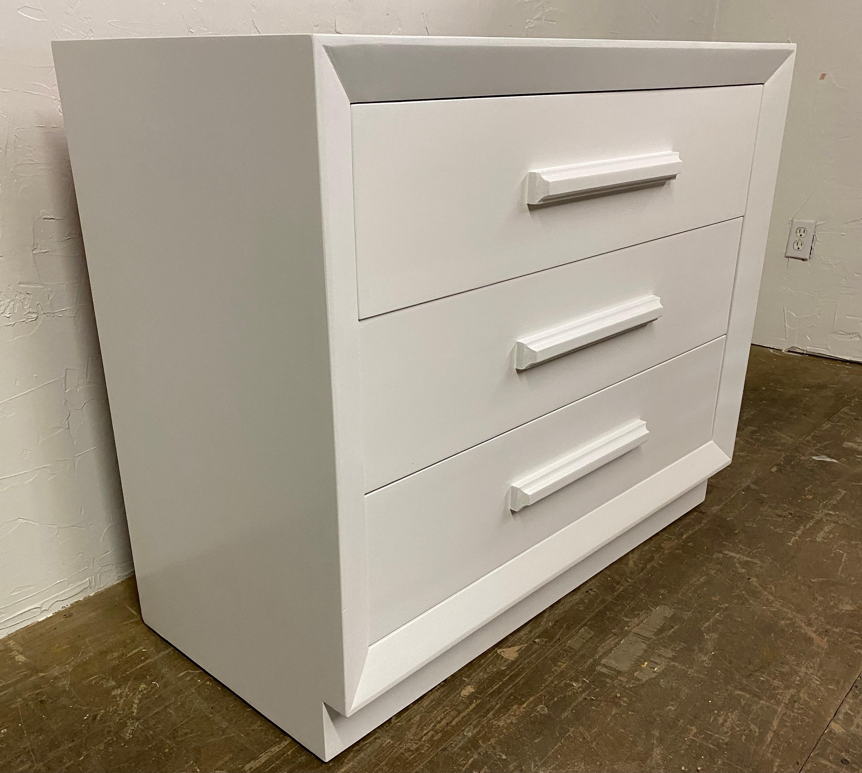 North American MCM Painted White Chest of Drawers For Sale
