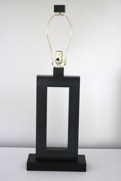 MCM Pair Black Geometric Iron Lamps