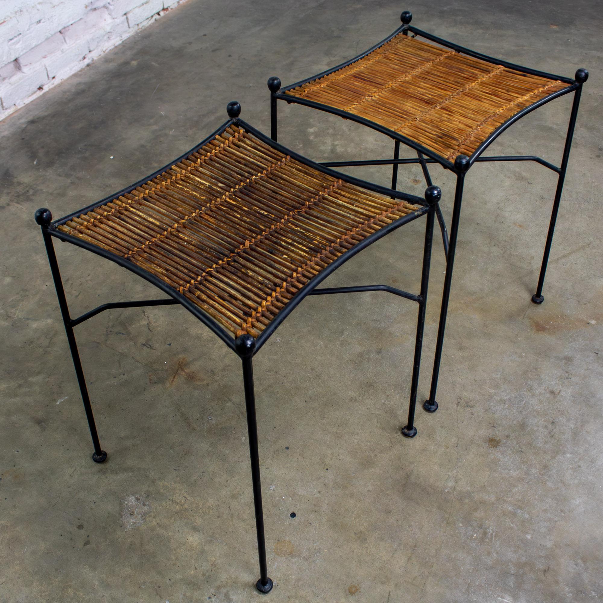 American MCM Pair End Tables Attr. Pipsan Saarinen Swansen for Ficks Reed Sol-Air Line For Sale