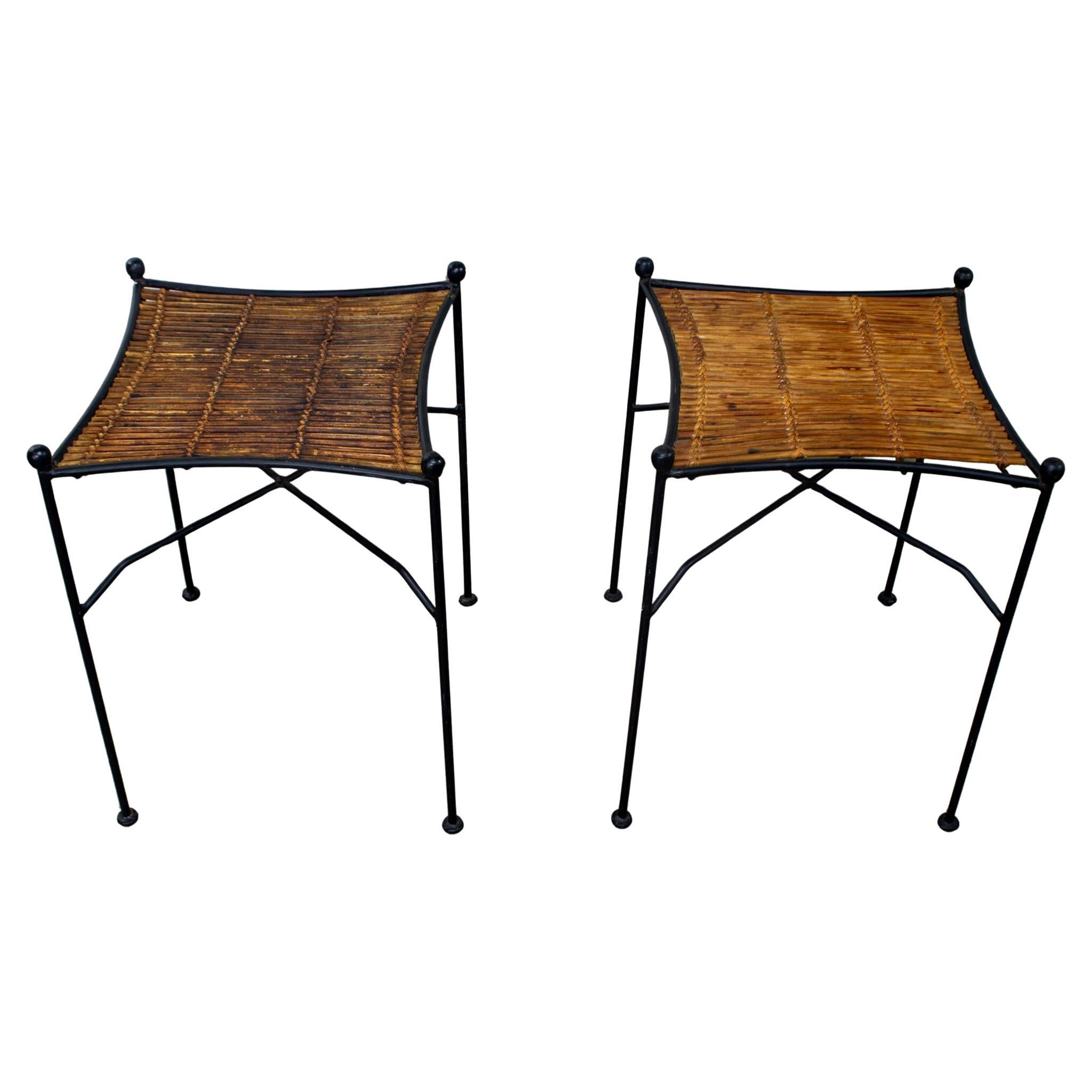 MCM Pair End Tables Attr. Pipsan Saarinen Swansen for Ficks Reed Sol-Air Line For Sale