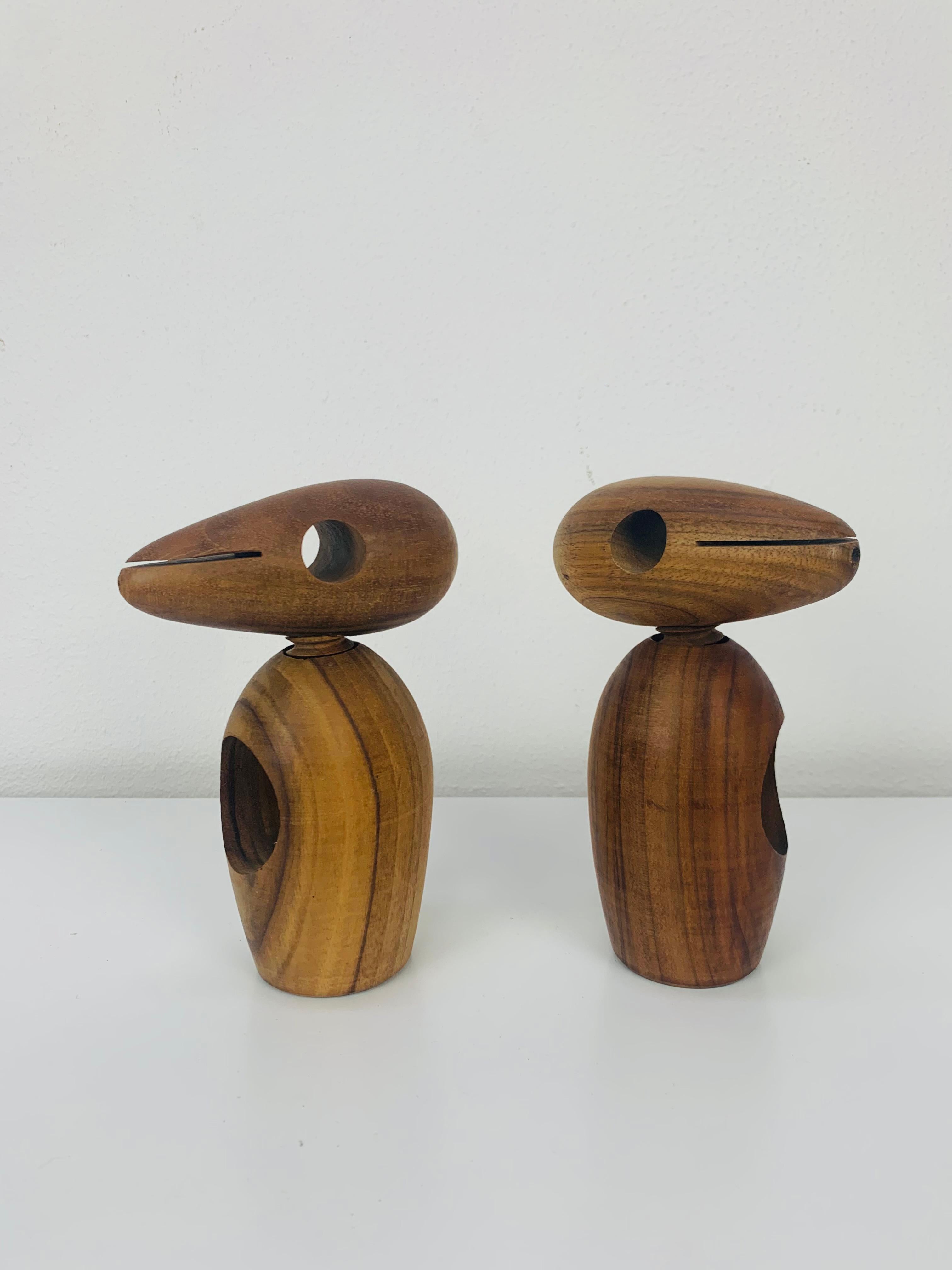 MCM par de cascanueces de pájaros, estilo escandinavo, madera de olivo en Bueno estado para la venta en BELFORT, FR