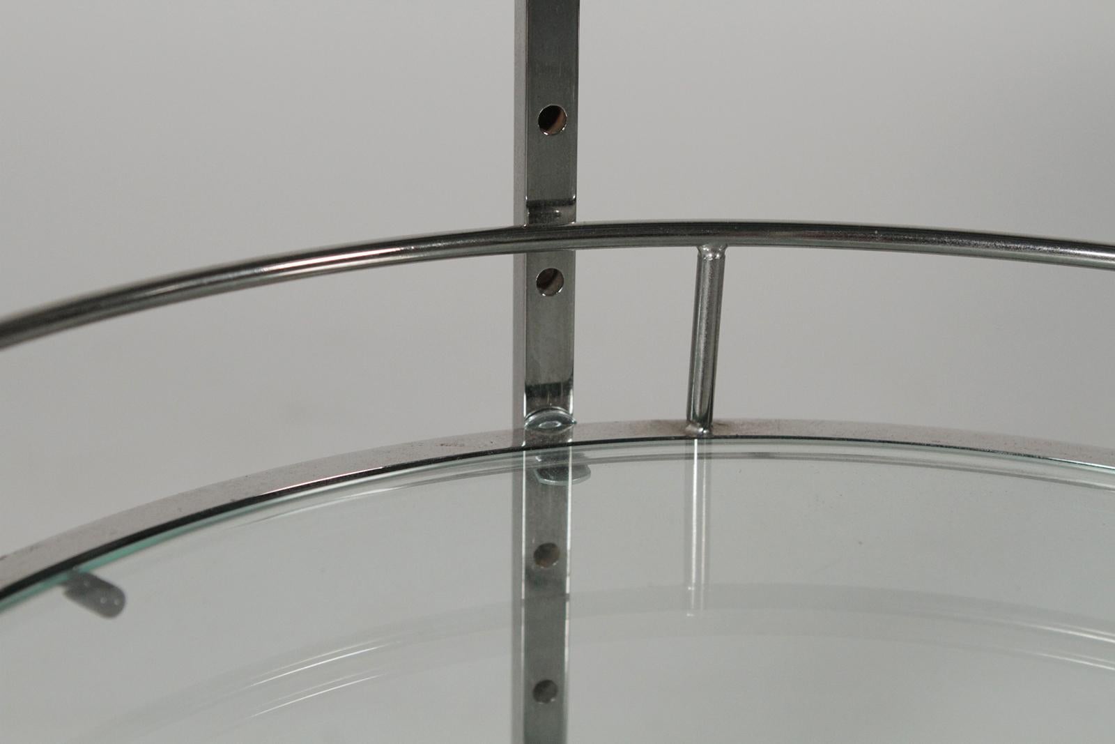 Mcm Pair of Chrome and Glass Cocktail End Tables 3