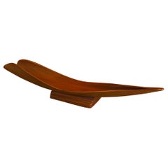 MCM Palm Frond / Leaf Sculpture in Teak