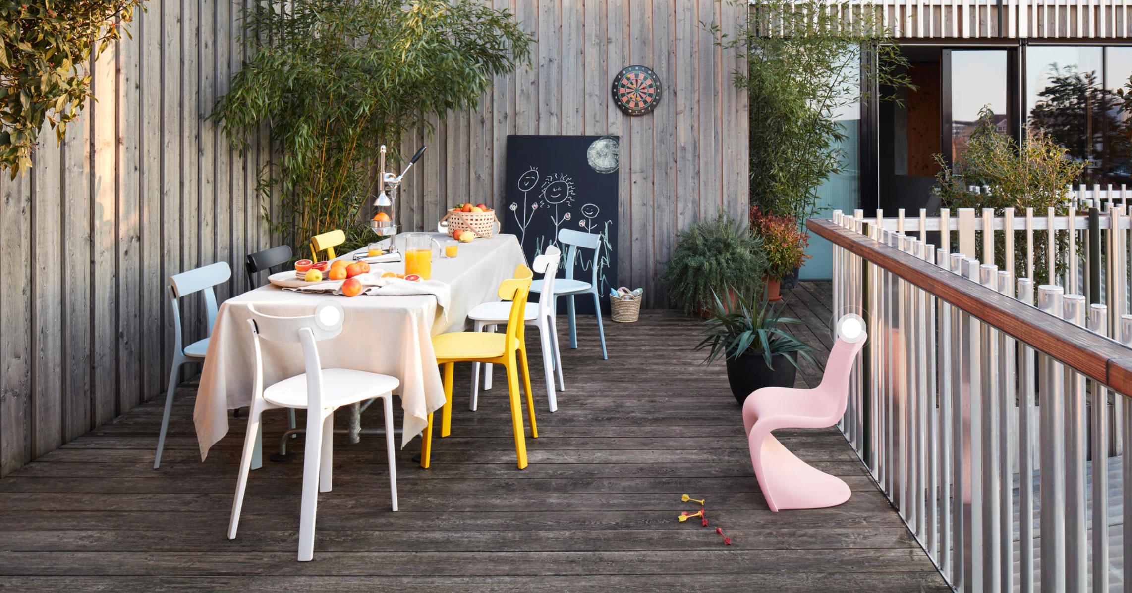 MCM Panton Junior PAIR of Kids Chairs by Verner Panton Vitra, Turquoise + Orange For Sale 10