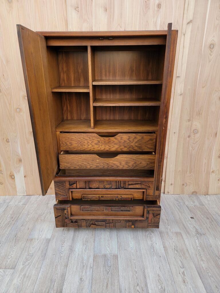 Brutalismo MCM Paul Evans Lane's Stile Collezione Brutalista Armadio in Noce in vendita