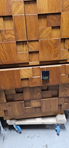 MCM Paul Evans Style Brutalist Armoire Set by Lane Furniture Co - Pair