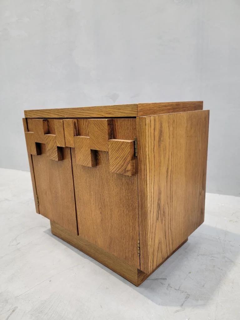 MCM Paul Evans Style Brutalist Nightstand Styled After Lane Furniture Co. In Good Condition In Chicago, IL
