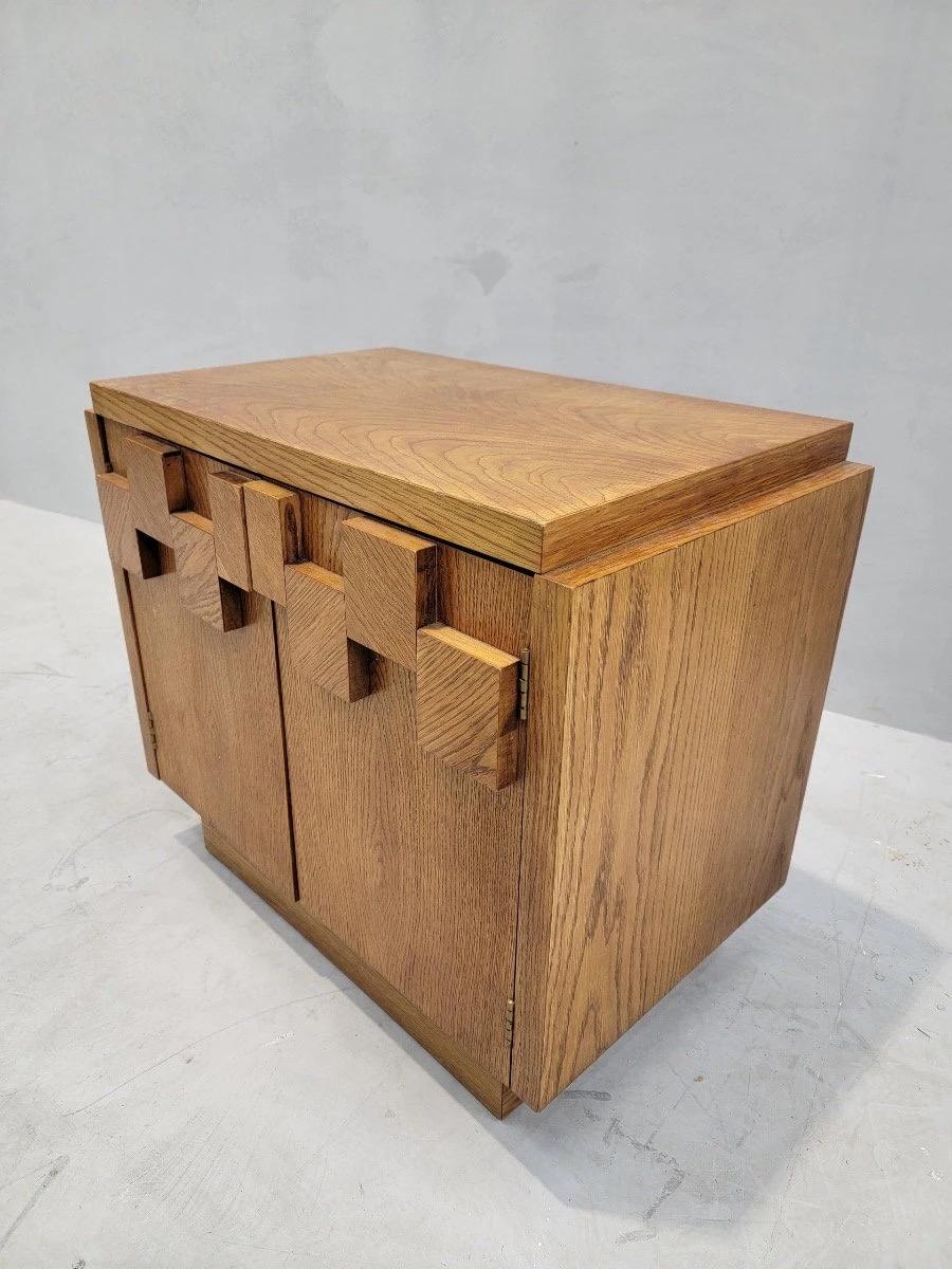 20th Century MCM Paul Evans Style Brutalist Nightstand Styled After Lane Furniture Co.