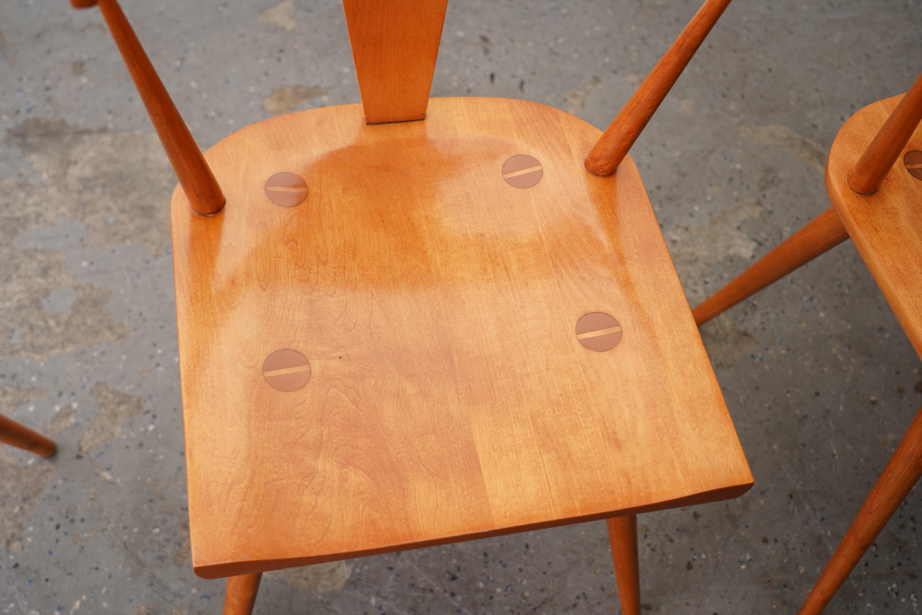 Mid-20th Century MCM Paul McCobb Planner Group Maple T-Back Dinette Set Table 4 Chairs, Restored For Sale
