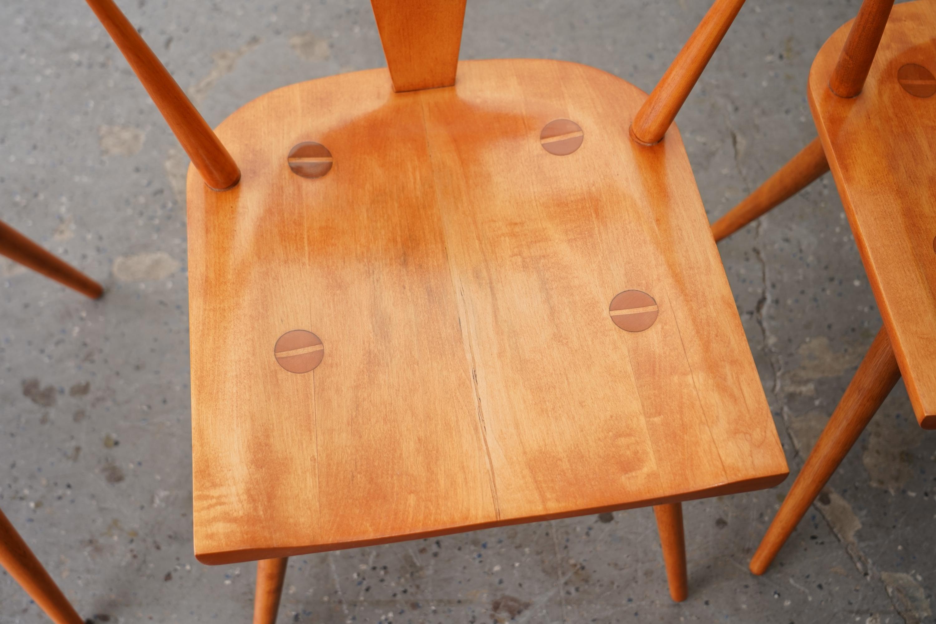 MCM Paul McCobb Planner Group Maple T-Back Dinette Set Table 4 Chairs, Restored For Sale 1