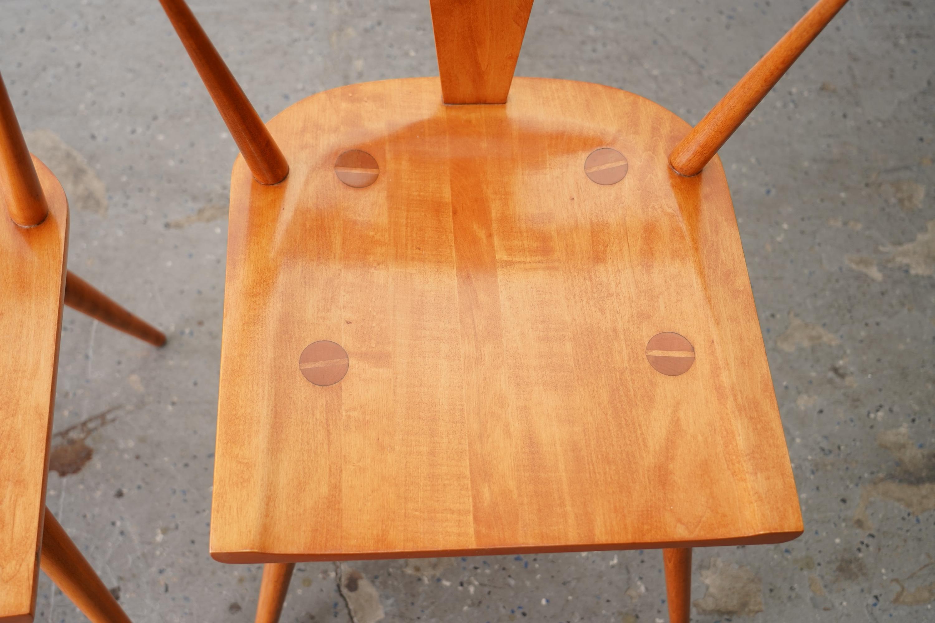MCM Paul McCobb Planner Group Maple T-Back Dinette Set Table 4 Chairs, Restored For Sale 2