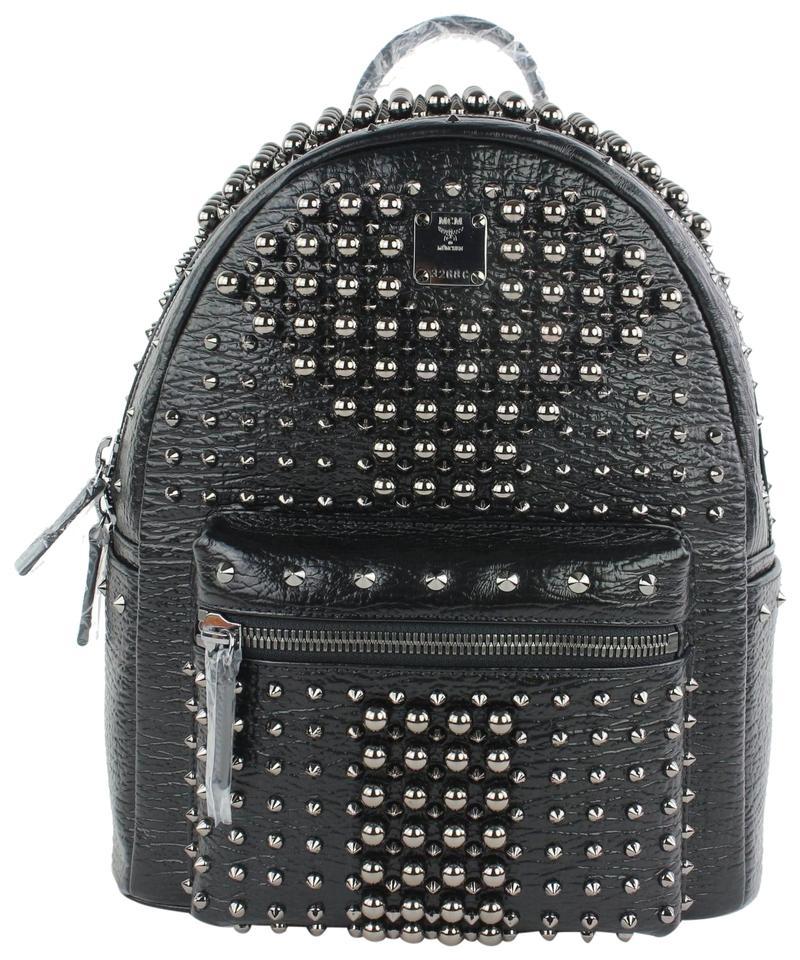 MCM Pearl Stud 2mcz1025 Black Leather Backpack For Sale at 1stDibs