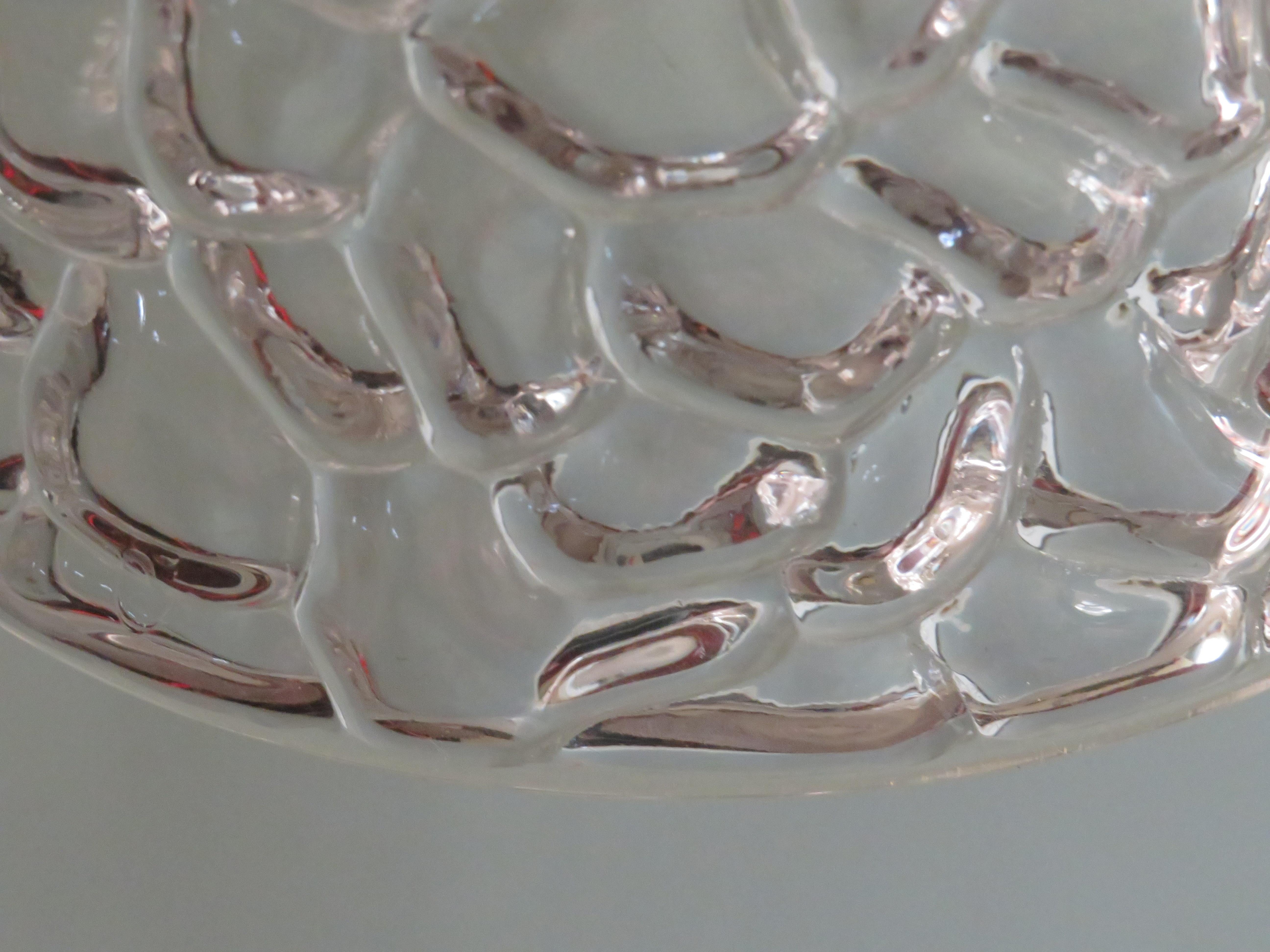 MCM Pendant, Relief Glass and Chrome, Belgium, 1960 In Good Condition For Sale In Herentals, BE