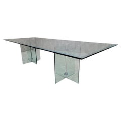 MCM Peter Ghyczy Style Beveled Glass Top Pedestal Dining/Conference Table/Desk