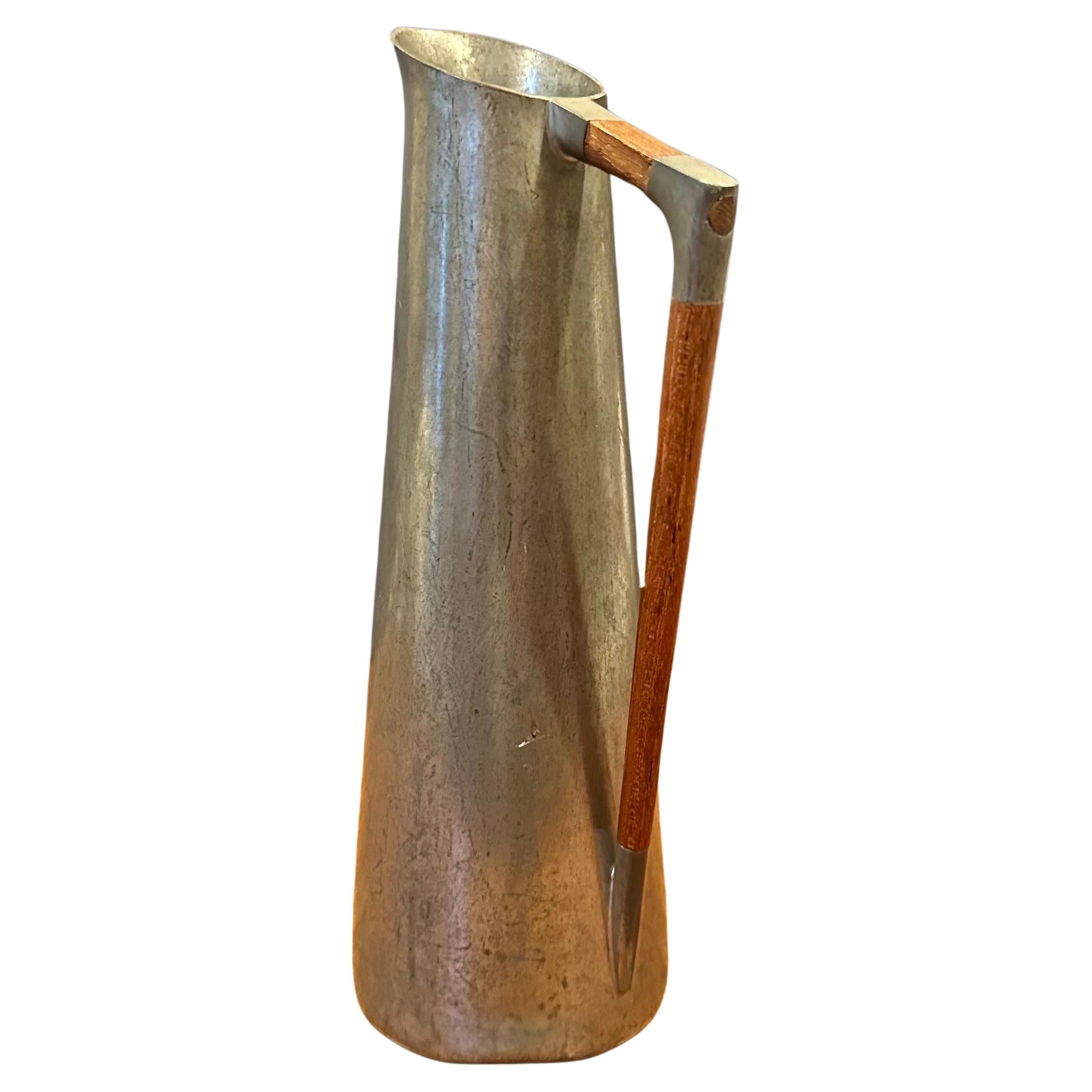 MCM Pewter Carafe / Pitcher with Teak Handle by K.M.D Tiel Royal of Holland 5