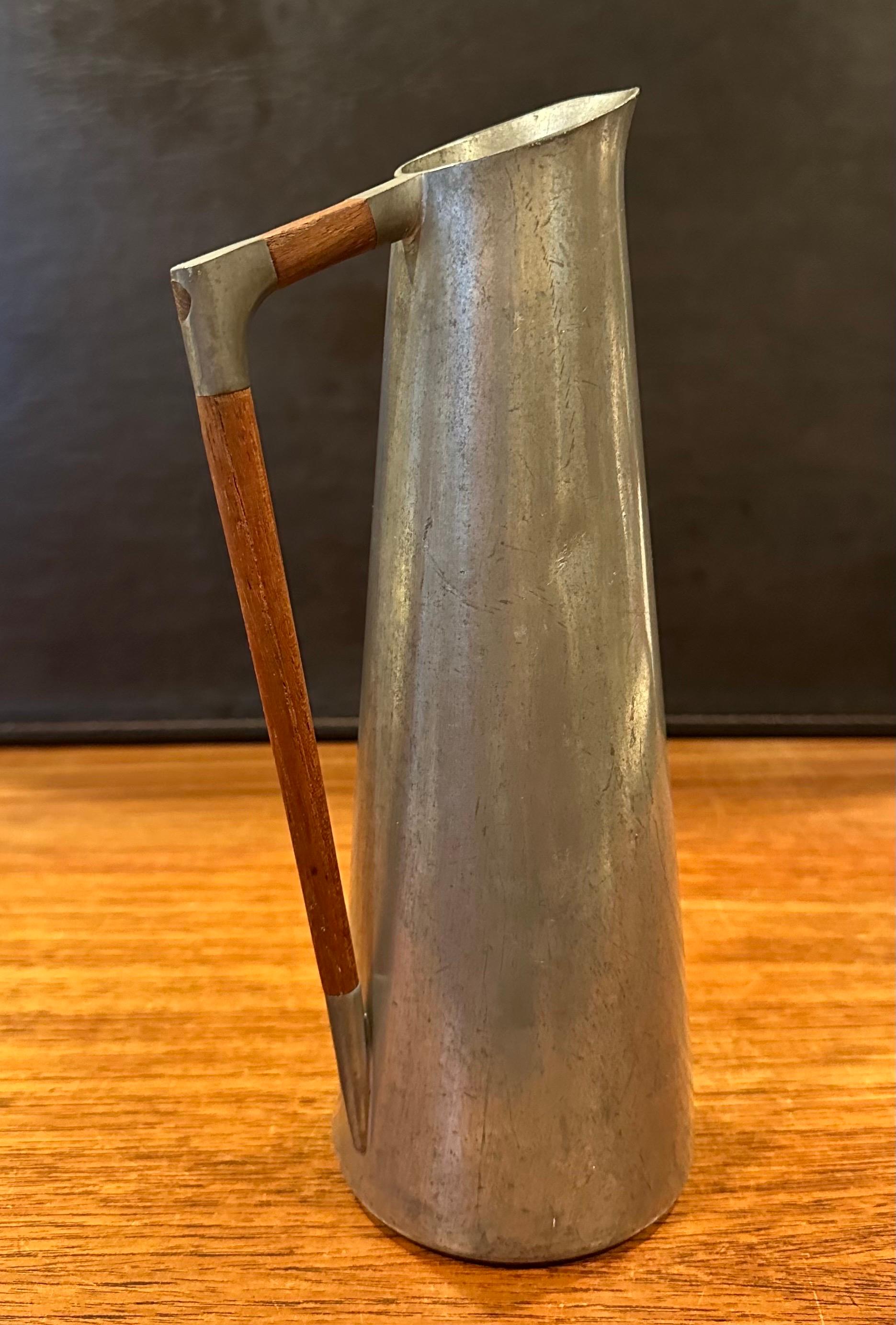 MCM Pewter Carafe / Pitcher with Teak Handle by K.M.D Tiel Royal of Holland 2