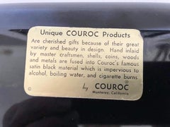 MCM Phenolic Resin Tray w/Locomotive Inlaid in Woods and Brass by Couroc