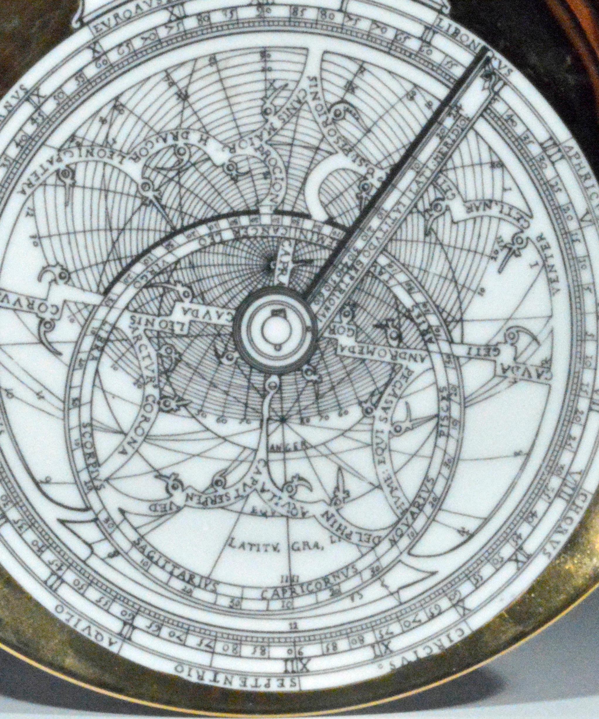 Italian MCM Piero Fornasetti Astrolabe Porcelain Plate, #1, Astrolabio Pattern