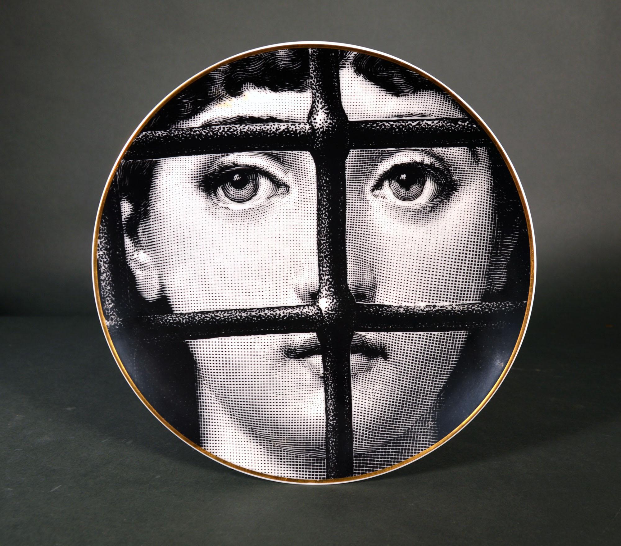 MCM Piero Fornasetti Rosenthal Themes & Variations Porcelain Plate For Sale 1