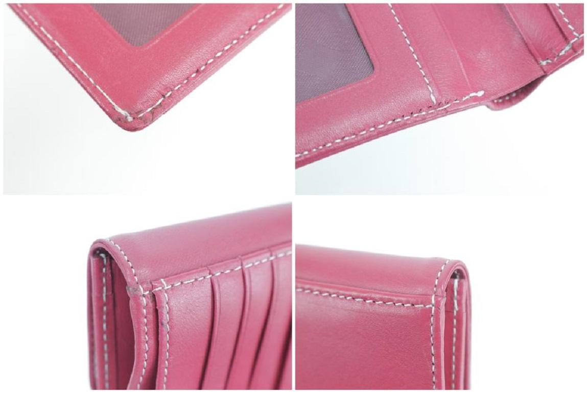 MCM Pink 5mk0121 White Monogram Visetos Wallet For Sale 1