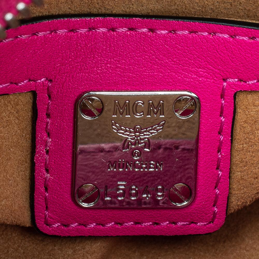 Women's MCM Pink Leather Embellished Camera Bag