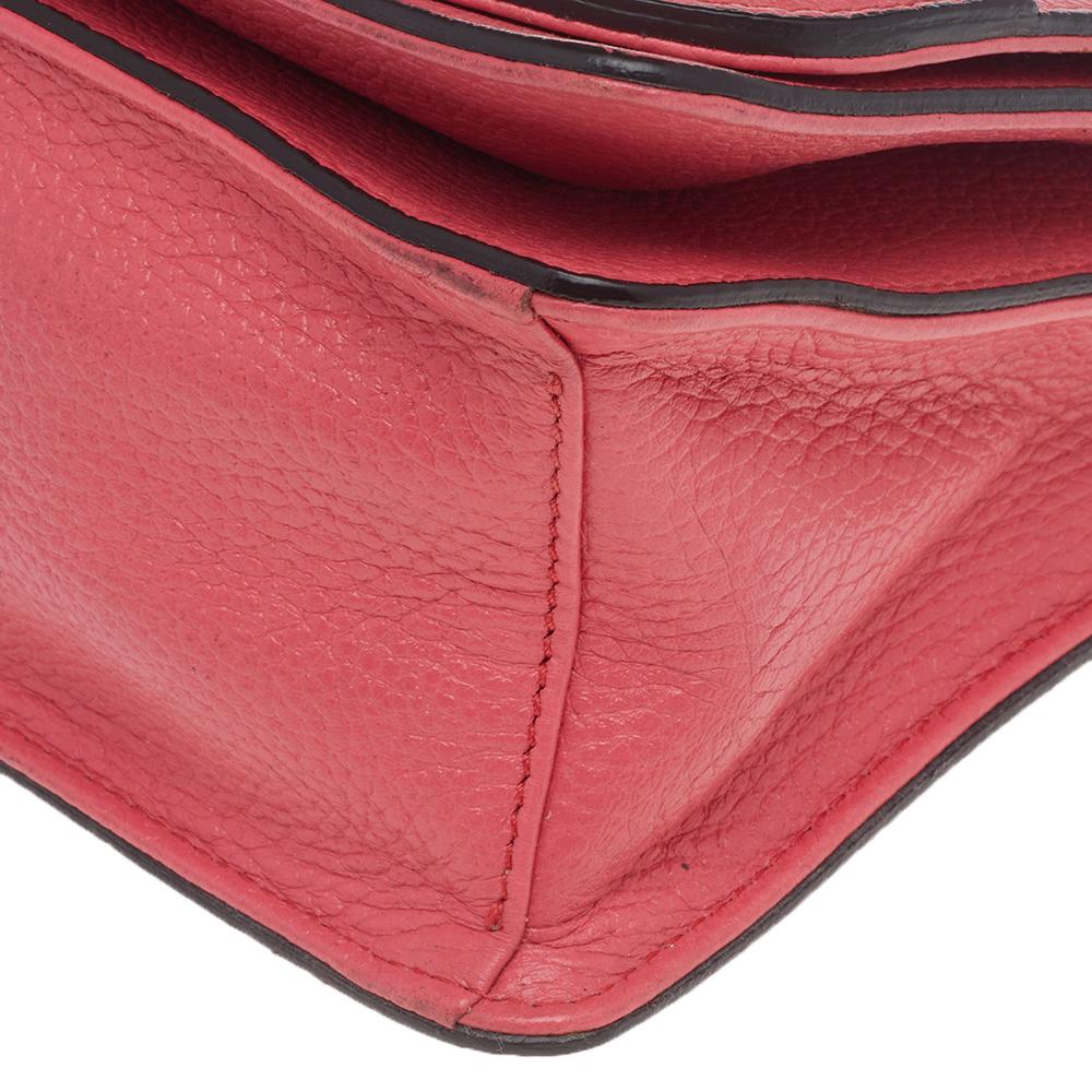 MCM Pink Leather Studded Flap Shoulder Bag 1