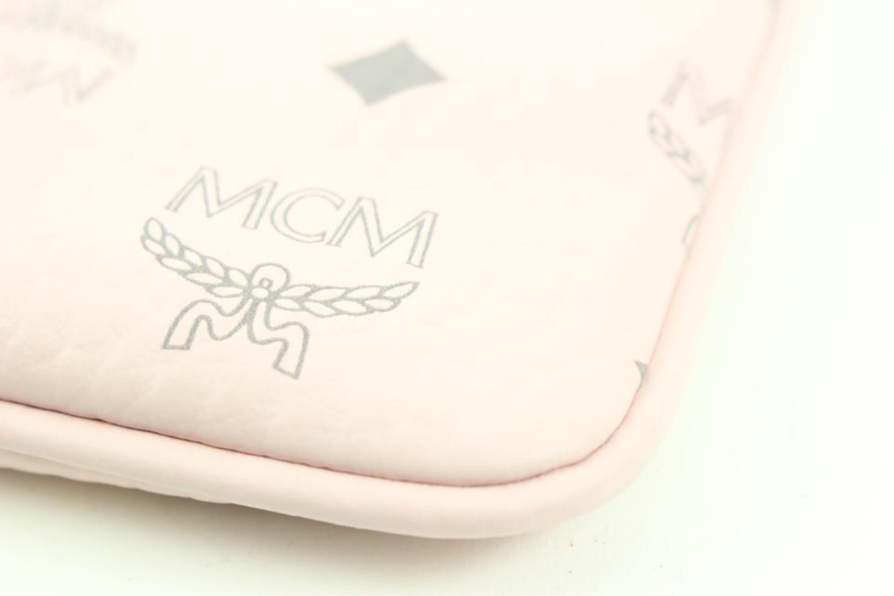 MCM Pink Monogram Visetos Logo Crossbody Pouch Bag 114m60 1
