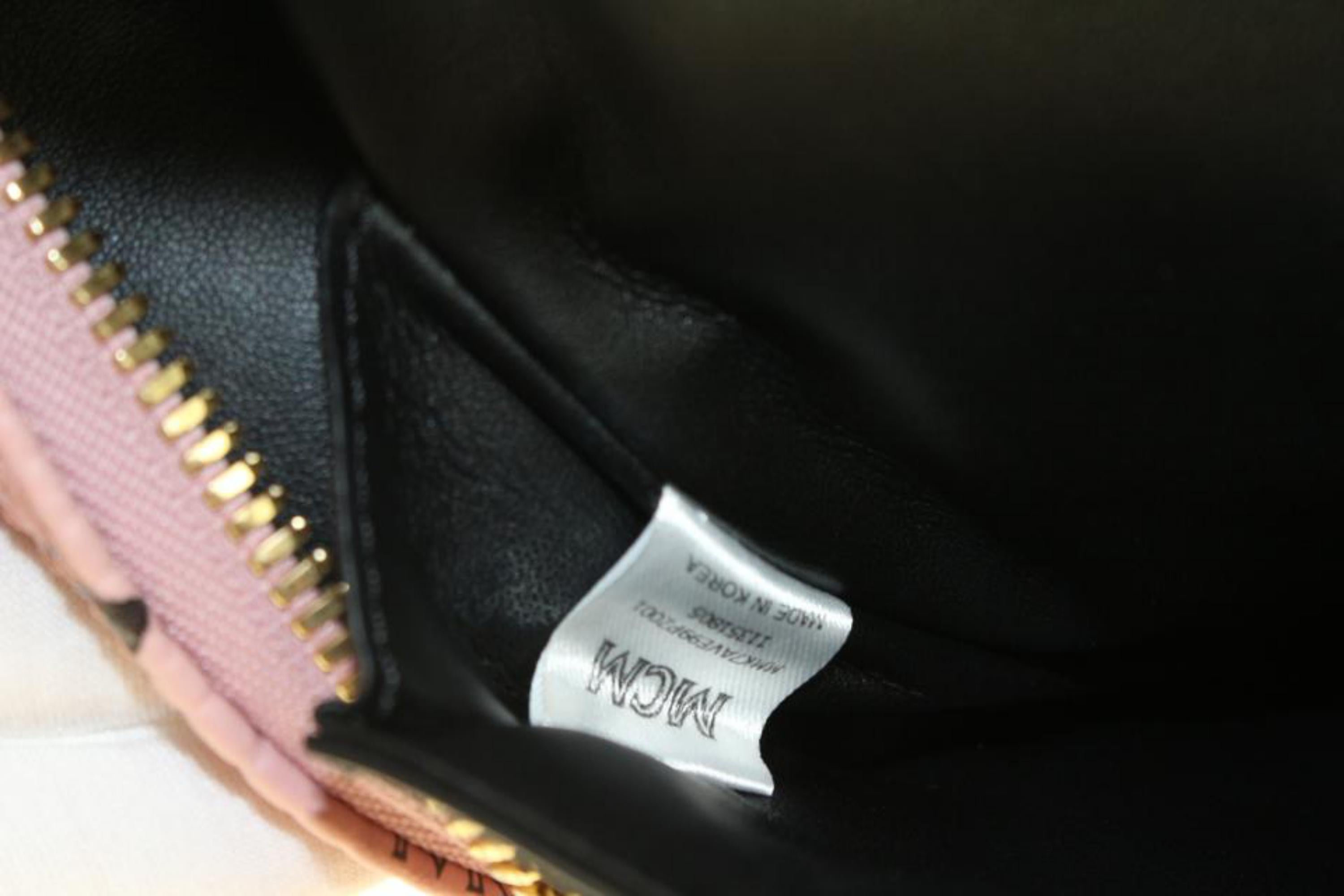 MCM Pink Monogram Visetos Side Stud Stark Backpack 928mcm58 2