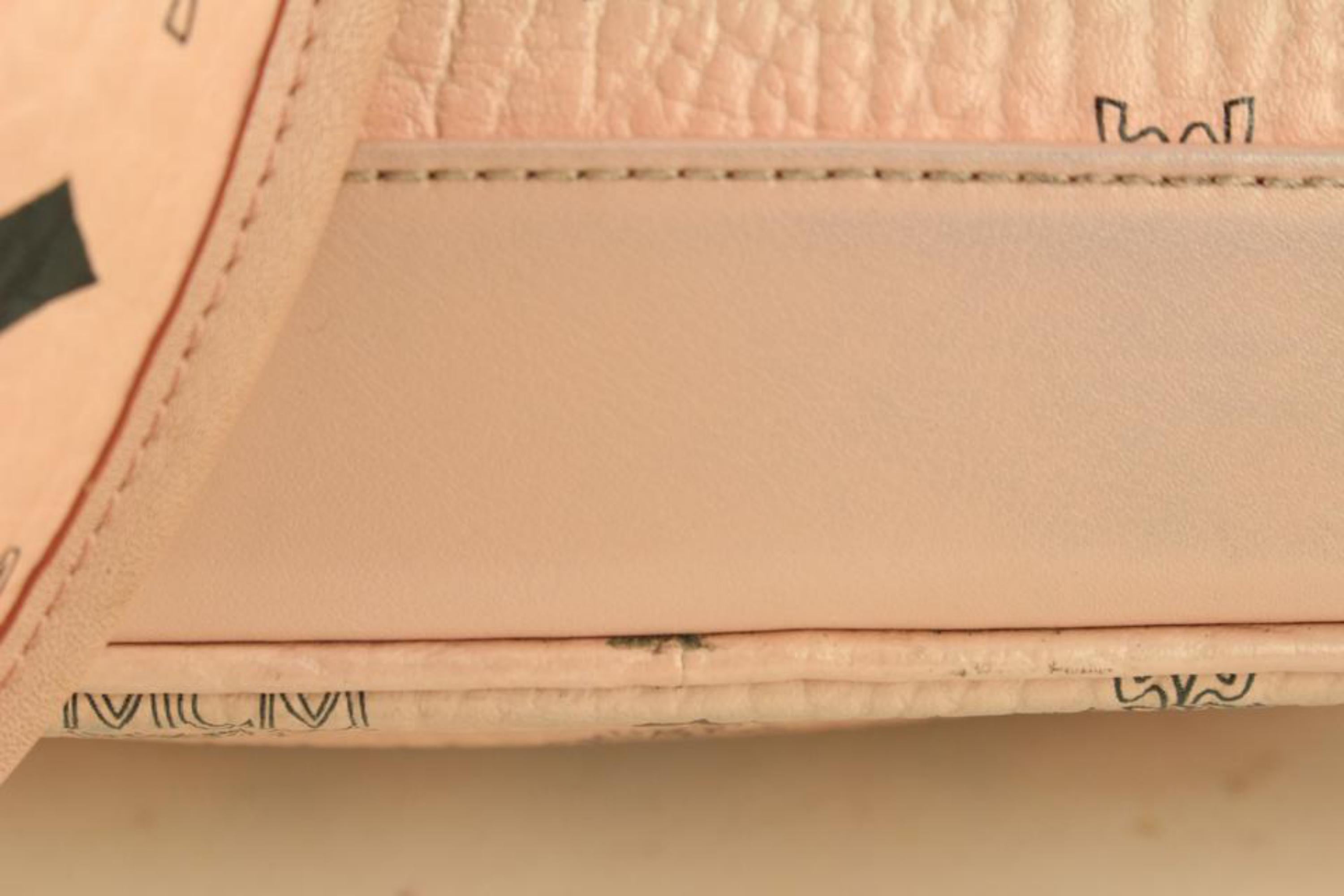 Orange MCM Pink Monogram Visetos Side Stud Stark Backpack 928mcm58