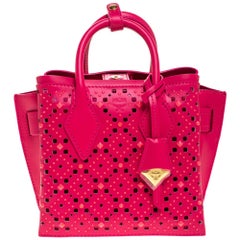MCM Pink Perforated Leather Mini Milla Tote