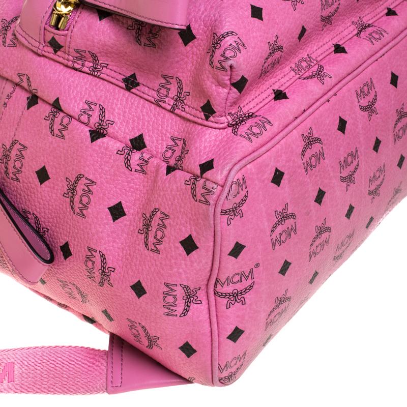MCM Pink Visetos Leather Large Studs Stark Backpack 5