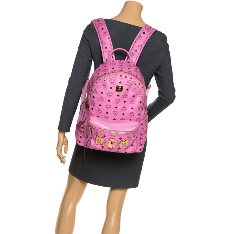 mcm pink backpack