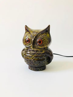 MCM Pottery Owl Lamp