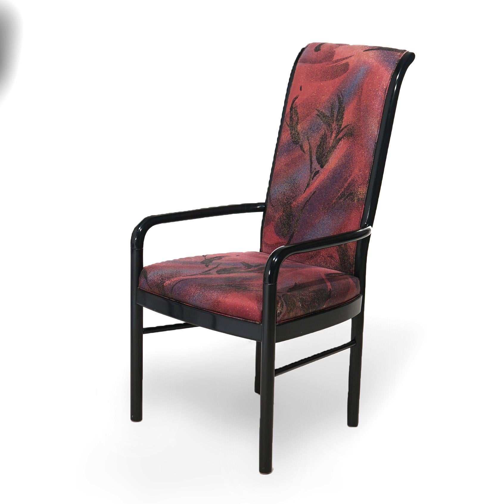 Table MCM Profiles by Drexel en acajou et ébène avec deux feuilles et six chaises 20e siècle en vente 6