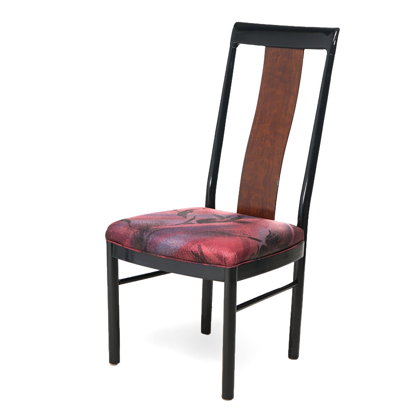 MCM-Profile von Drexel, Tisch aus Mahagoni und ebonisiertem Holz mit zwei Blättern und sechs Stühlen, 20. Jahrhundert im Angebot 9