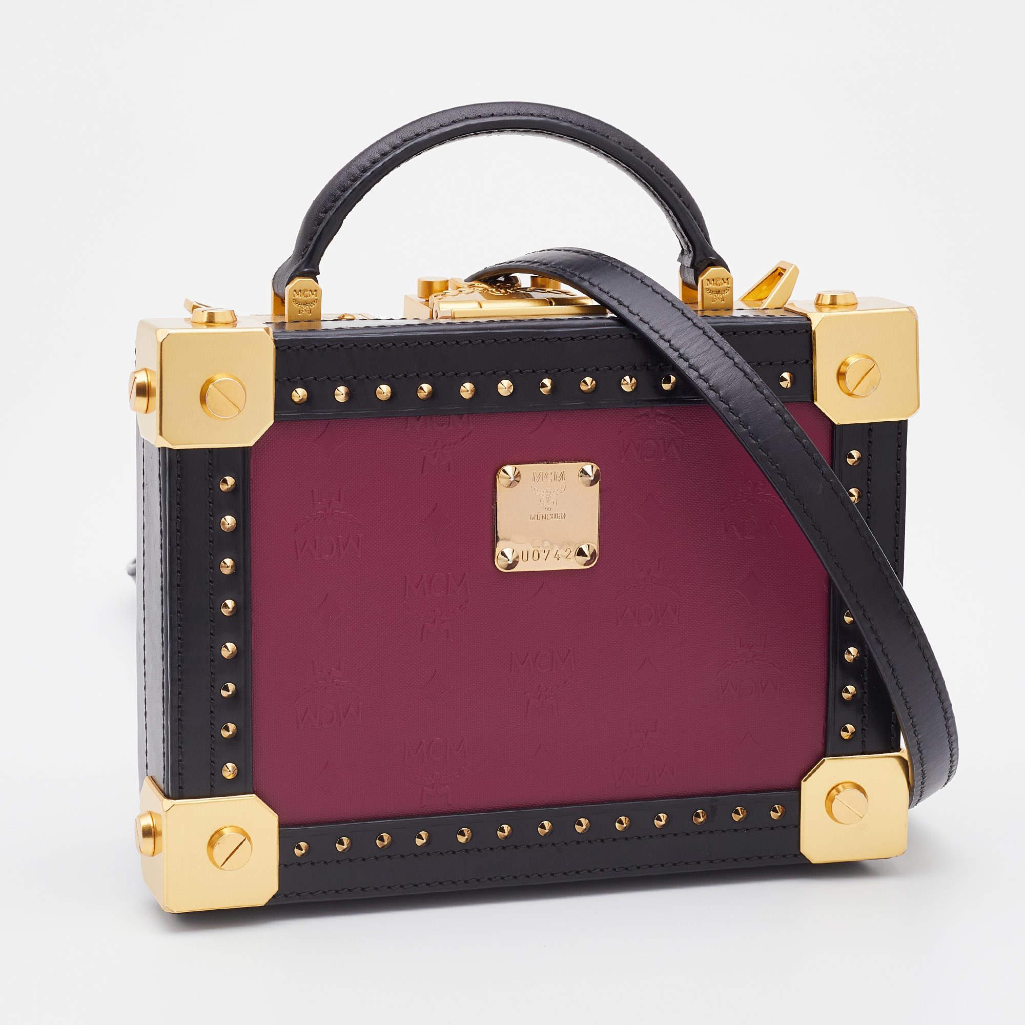mcm purple bag