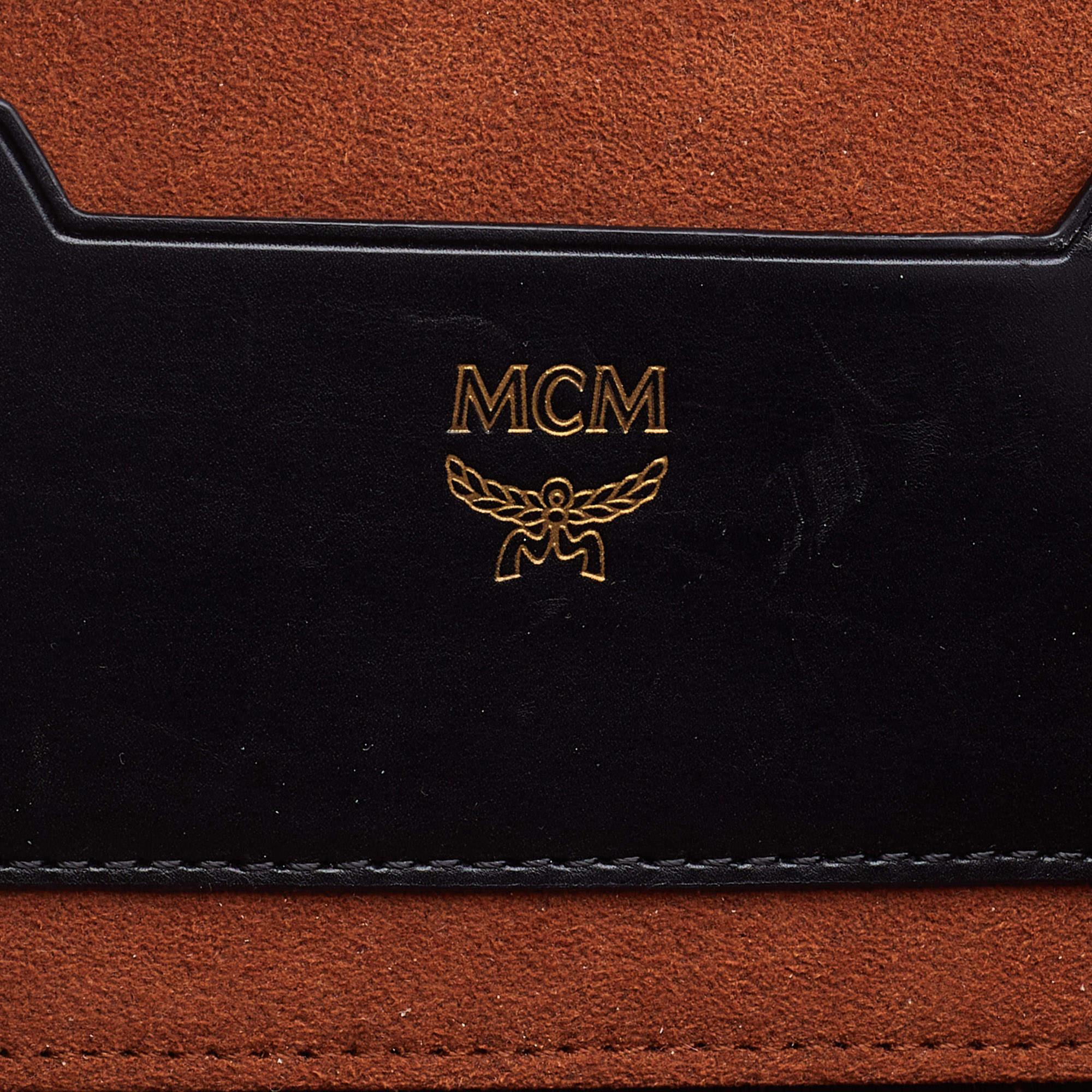 MCM Purple/Black Visetos Coated Canvas and Leather Berlin Box Bag 3