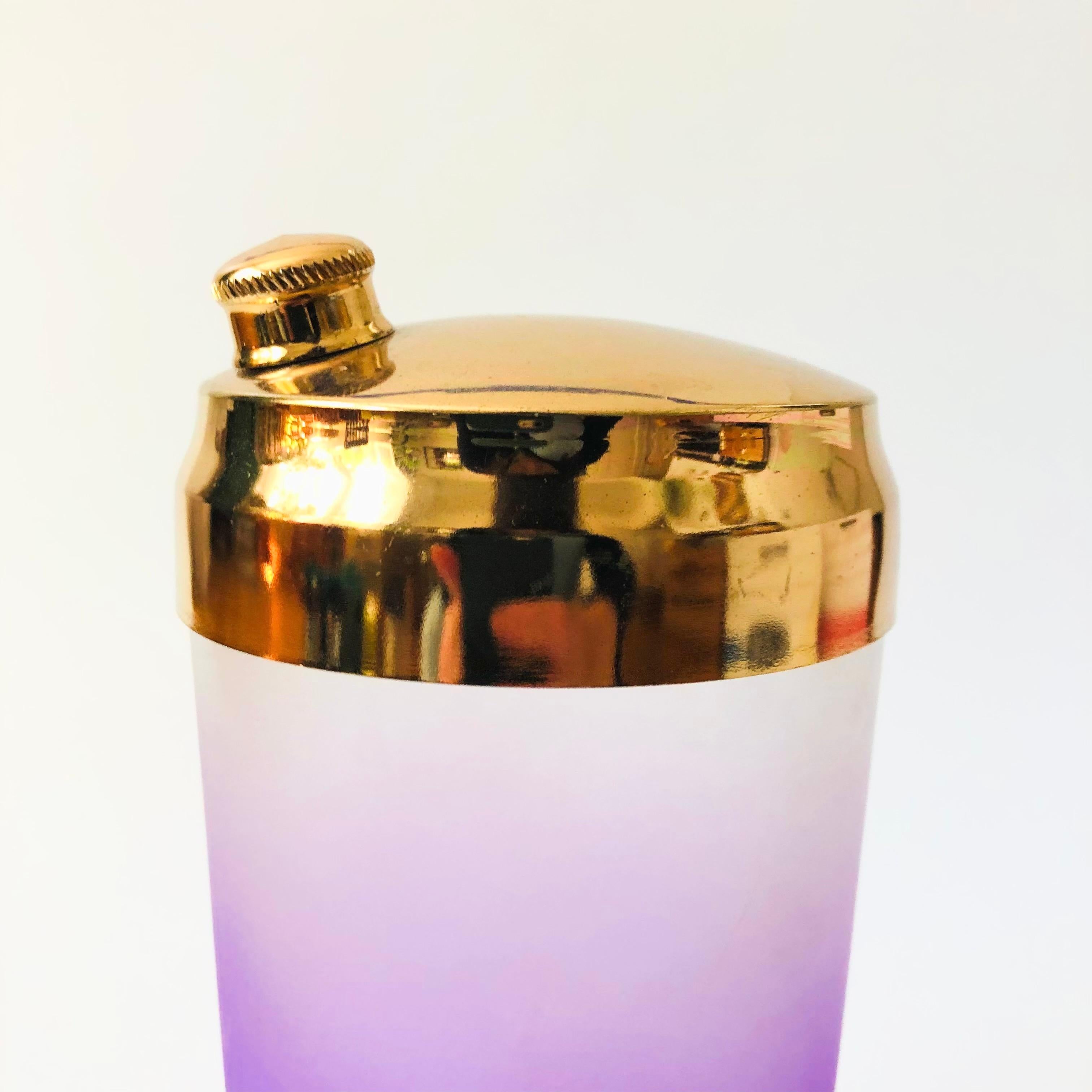 Mid-Century Modern MCM Purple Blendo Glass Cocktail Shaker