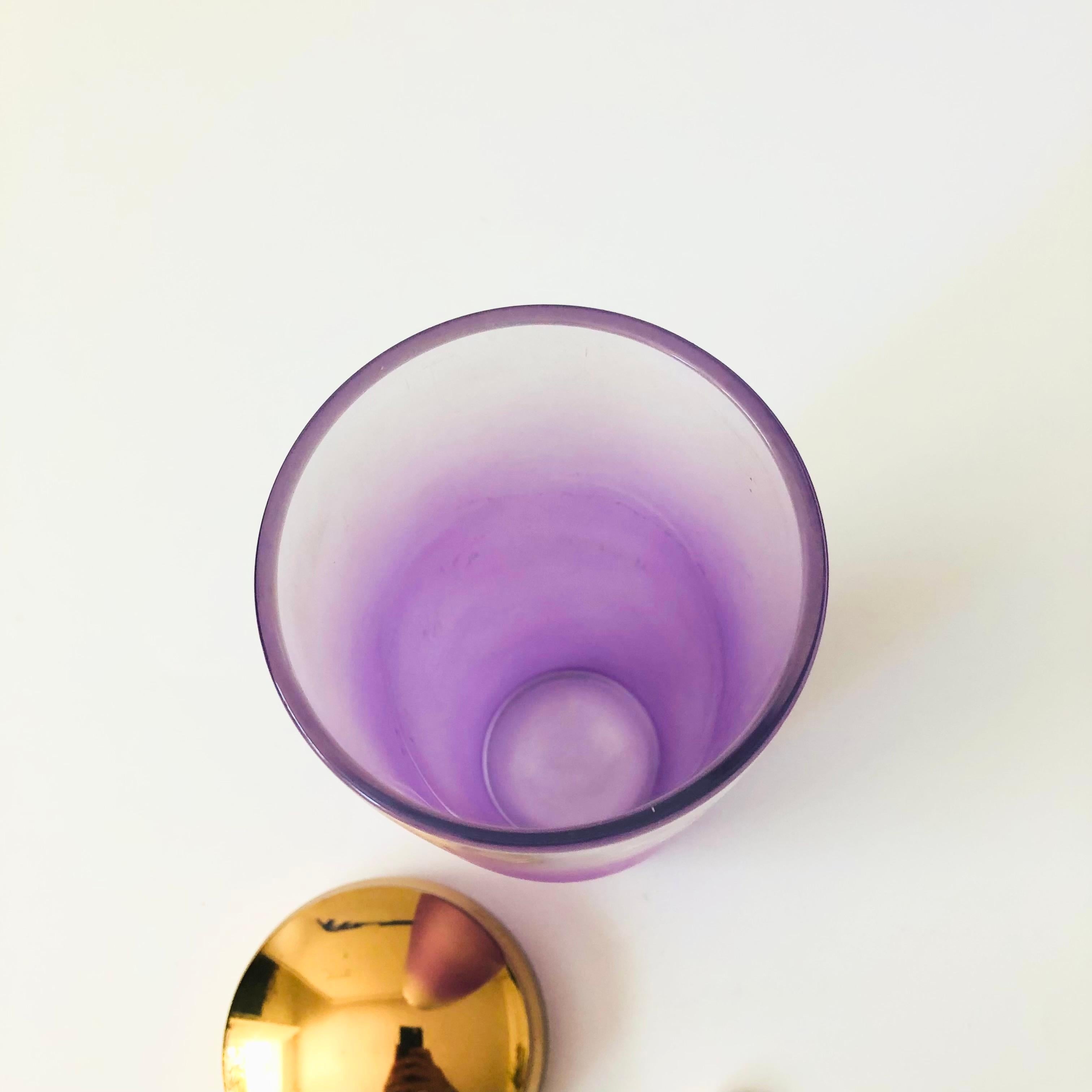 Metal MCM Purple Blendo Glass Cocktail Shaker