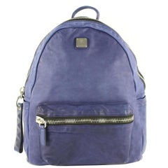 Vintage MCM Purple-blue Lush Tumbler 11mcz1113 Blue-purple Leather Backpack