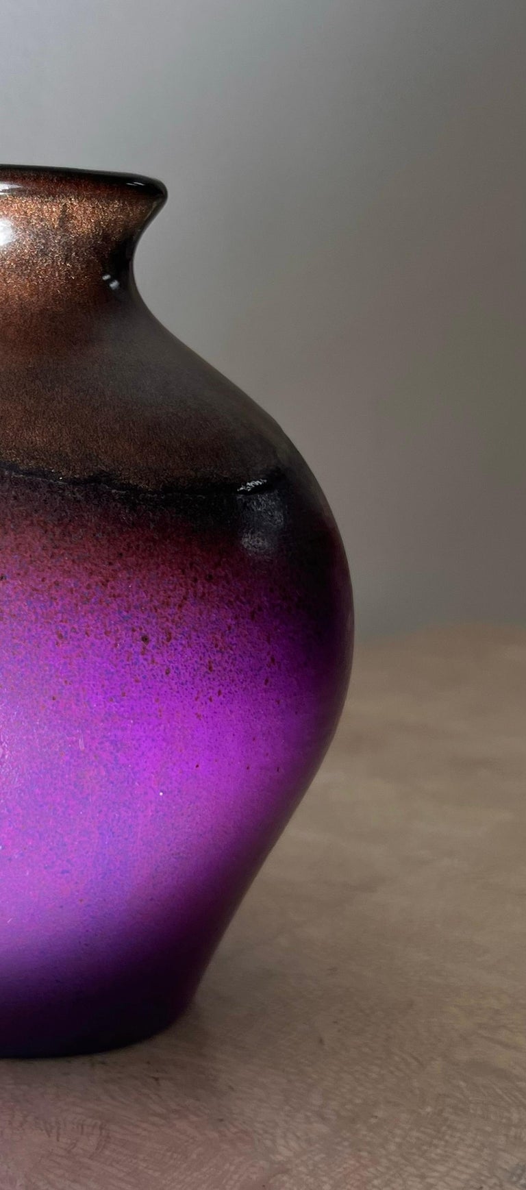 Mcm Purple Ceramic Vase by Fohr Keramik, West Germany, Mid20th Century