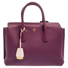 MCM Purple Leather Medium Milla Tote