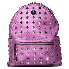 MCM Lila Leder Visetos Stark Nieten-Rucksack mit Nieten