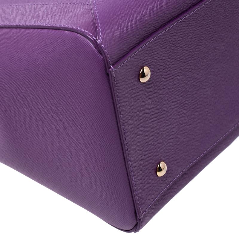 Women's MCM Purple Textured Leather Tote