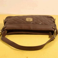 MCM Quilted Baguette 869321 Brown Leather Shoulder Bag