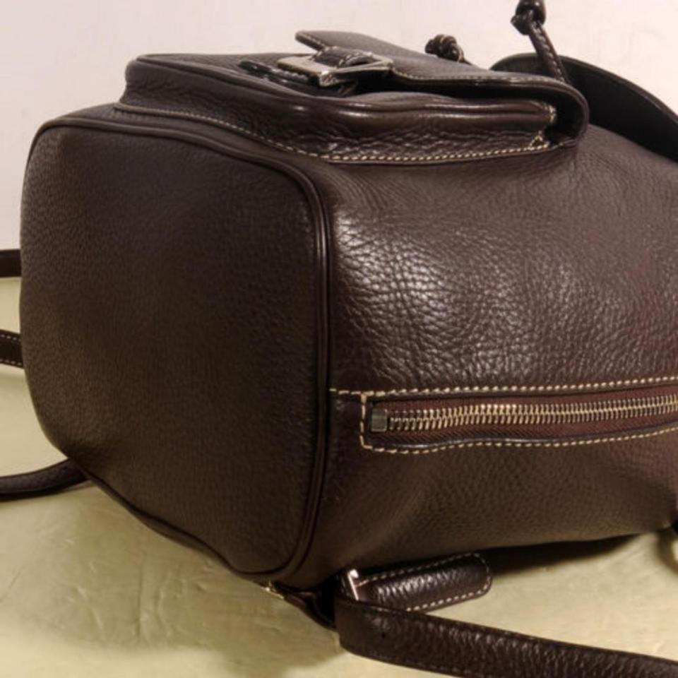 MCM Rare Sac à dos en cuir marron chocolat 869707 en vente 5