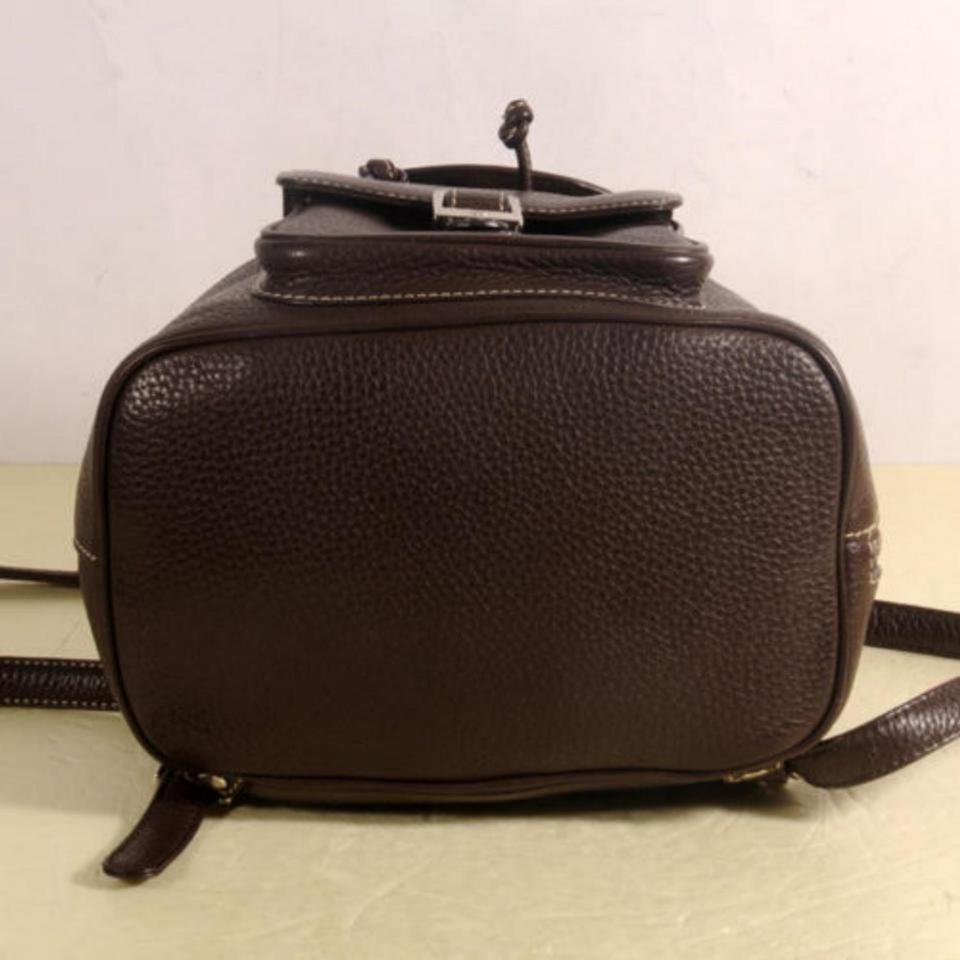 MCM Rare Sac à dos en cuir marron chocolat 869707 en vente 7