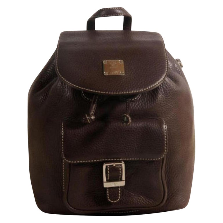 MCM Rare Chocolate Brown Leather Backpack 869707 MCM Stark mini Backpack brown | Mercari main image 2
