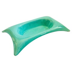 MCM Rectangular Turquoise California Pottery Tray - Valley Vista Pottery